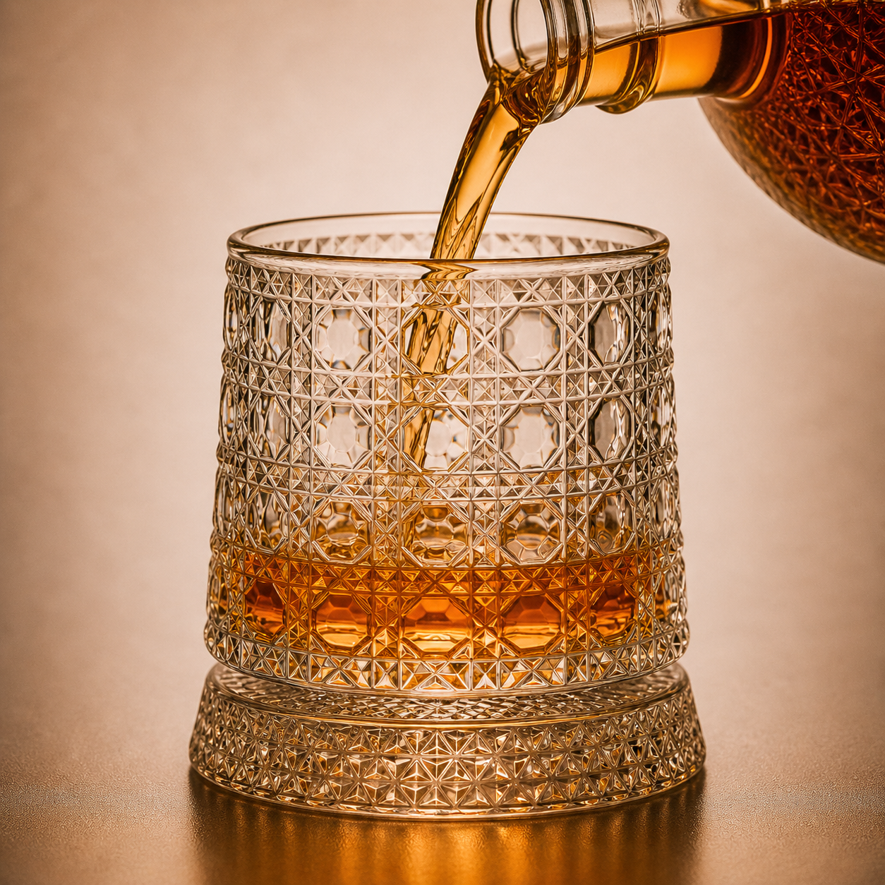 Verre à Whisky & Socle Quadrillage