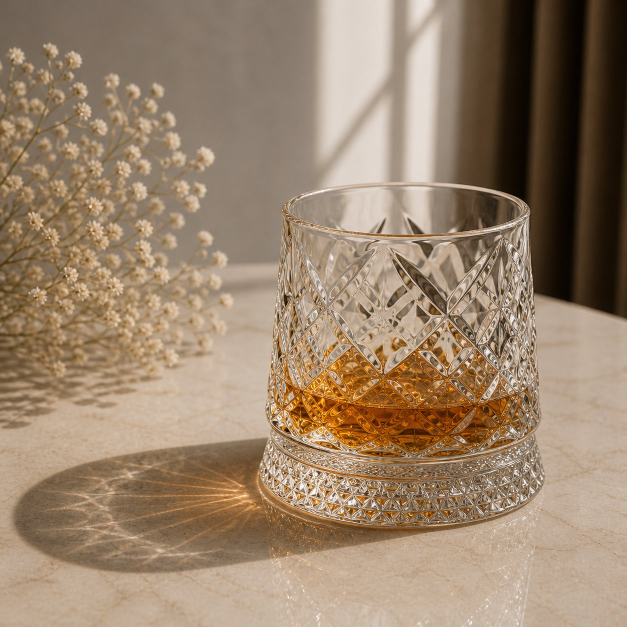 Verre à Whisky & Socle en Verre
