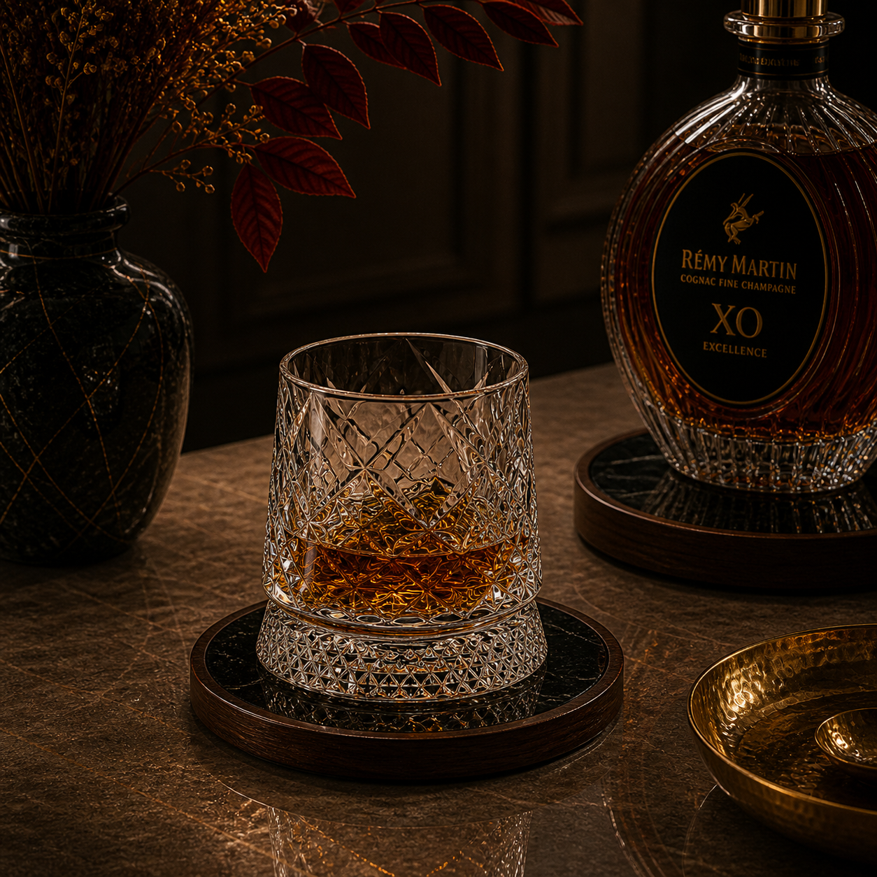 Verre à Whisky & Socle en Verre