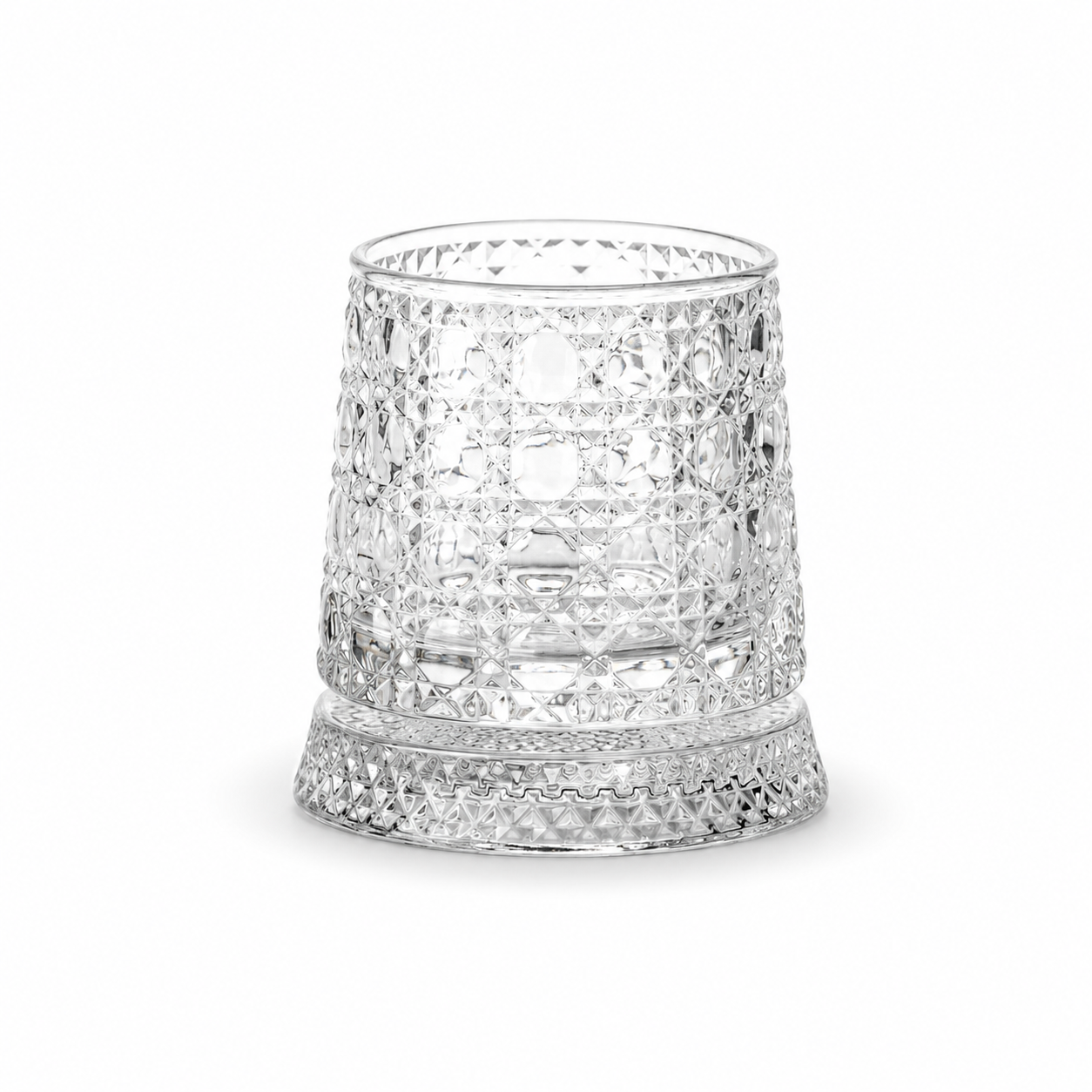 Verre à Whisky & Socle Quadrillage