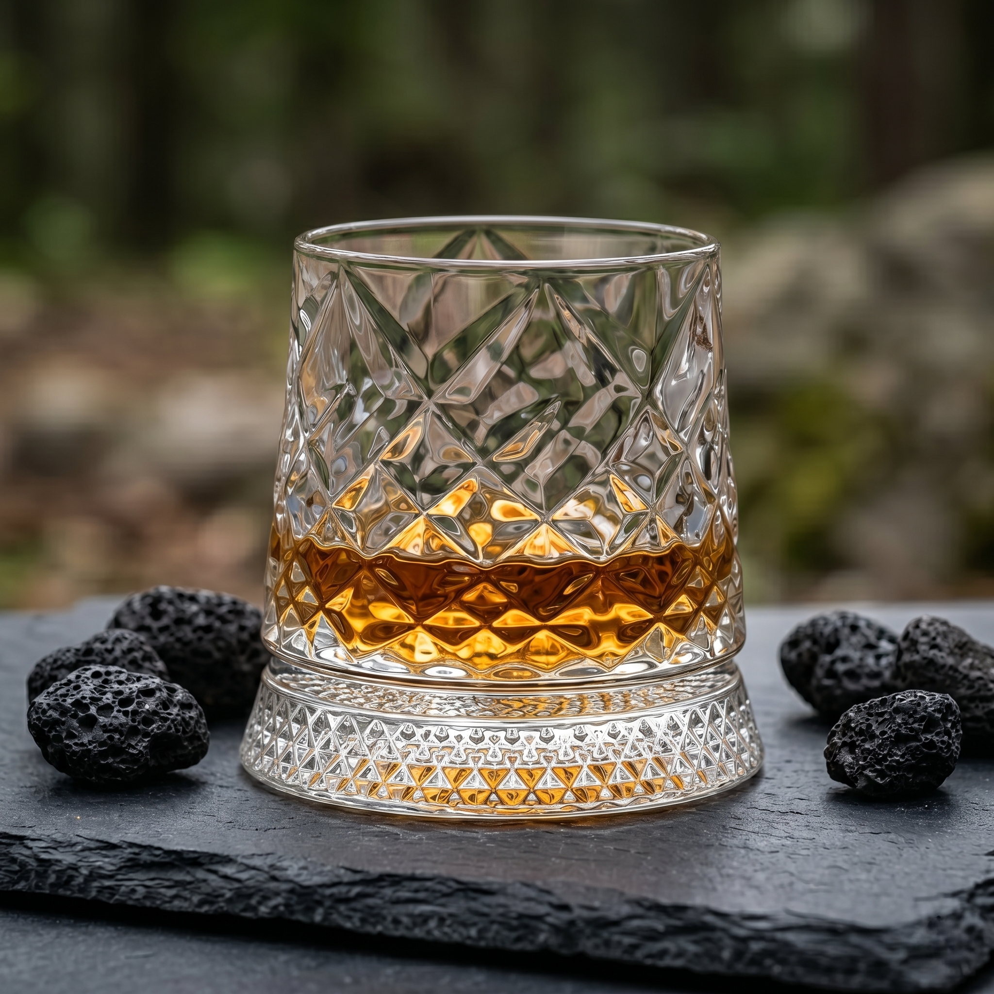 Verre à Whisky & Socle en Verre